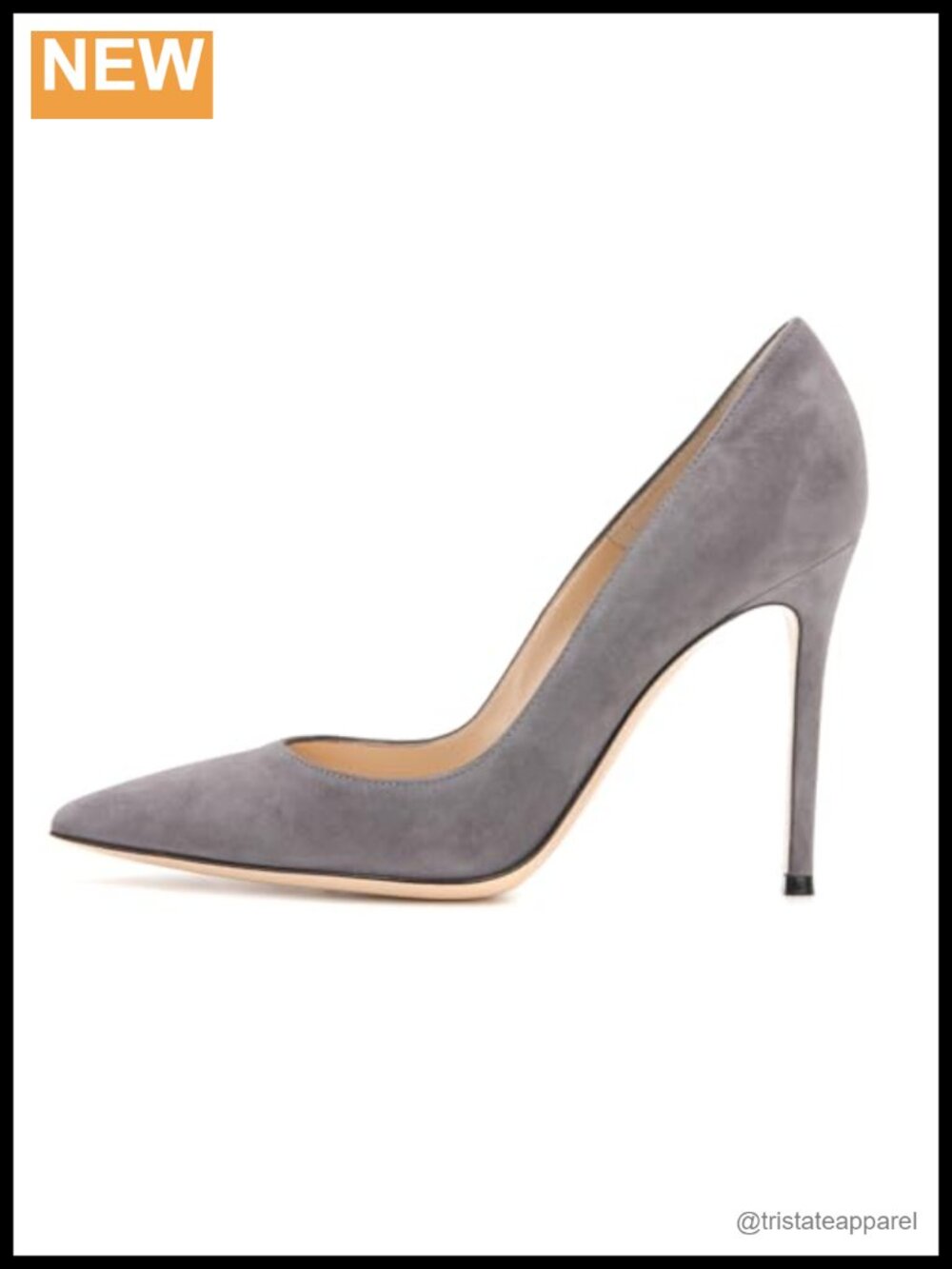 SAMMITOP Women's Pointed Toe High Heel Pumps 10cm Classic Suede Stiletto Shoes